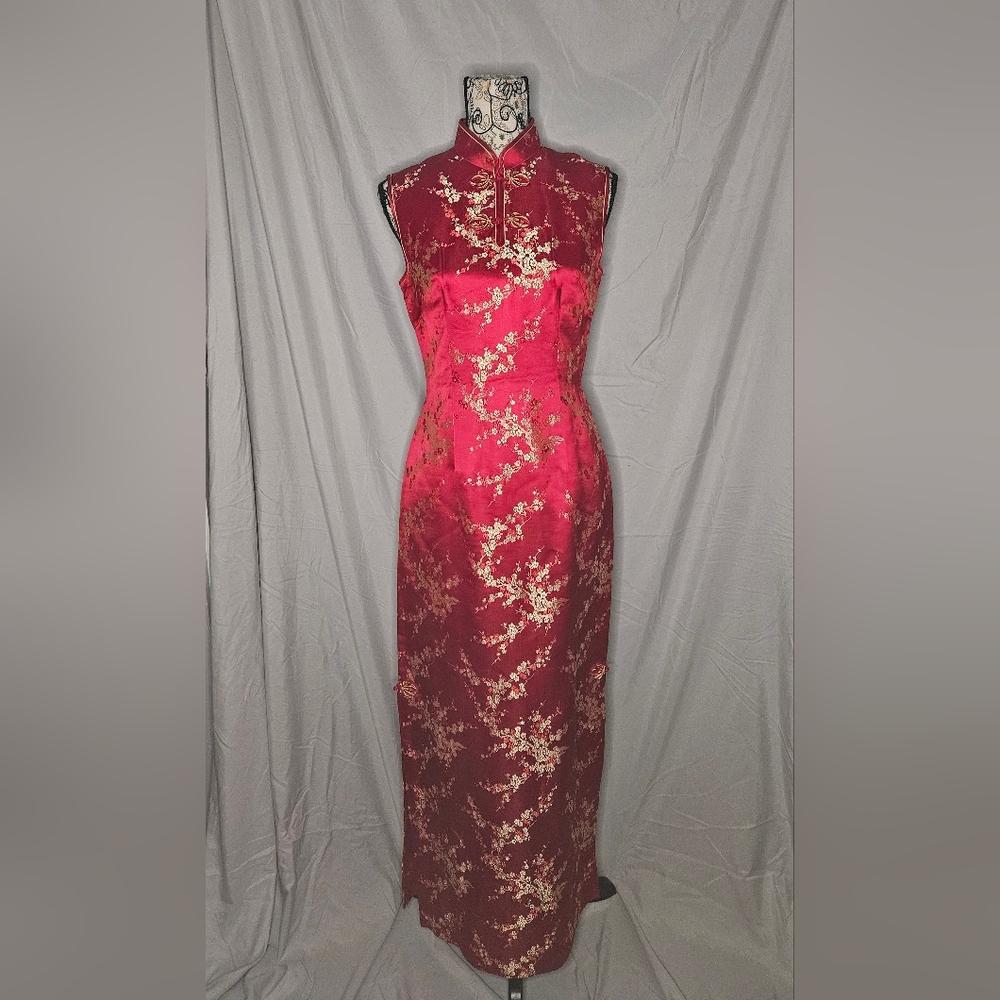 Satin Cheongsam Style Dress